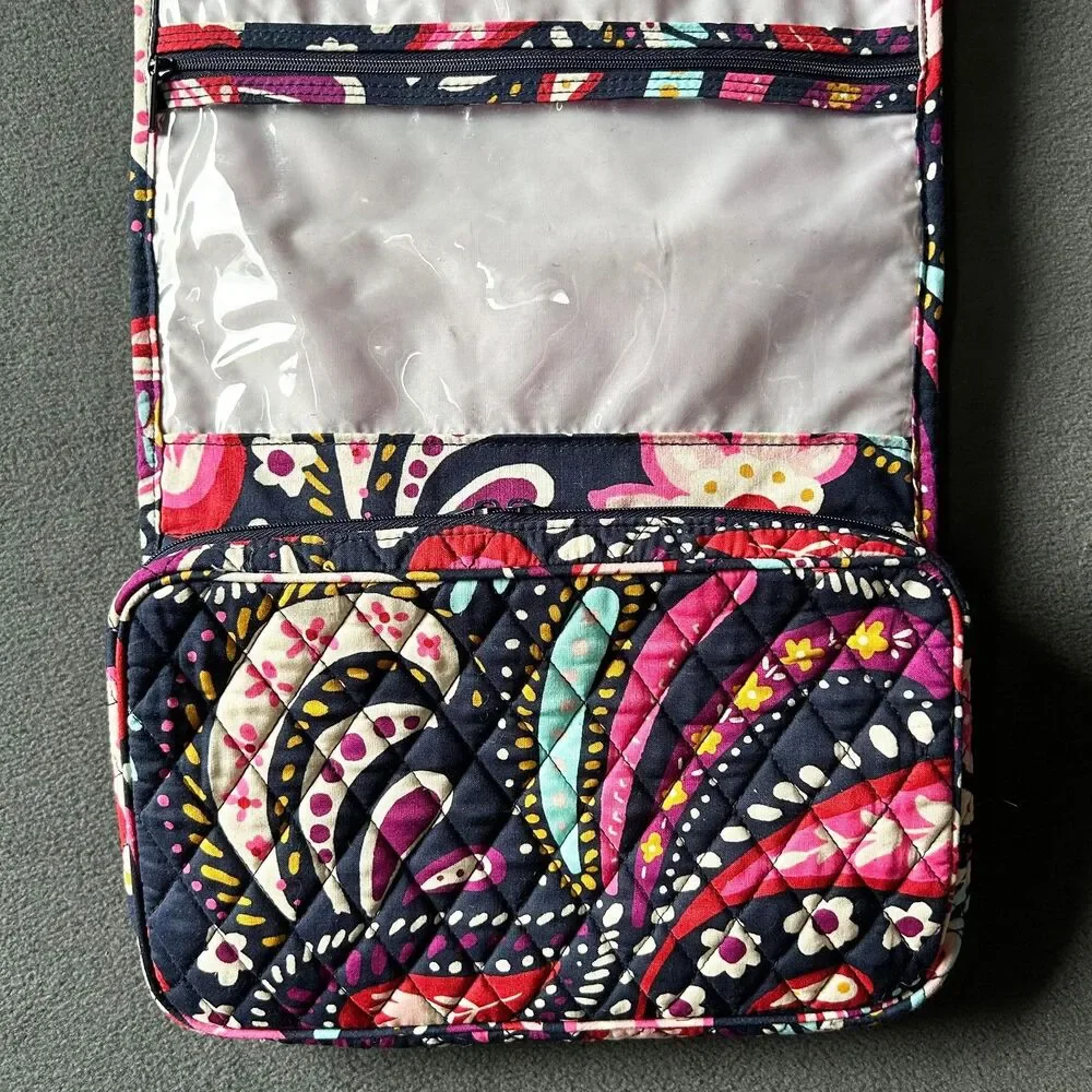 Vera Bradley Painted Paisley Hanging Organizer Travel Toiletry Cosmetic Bag
